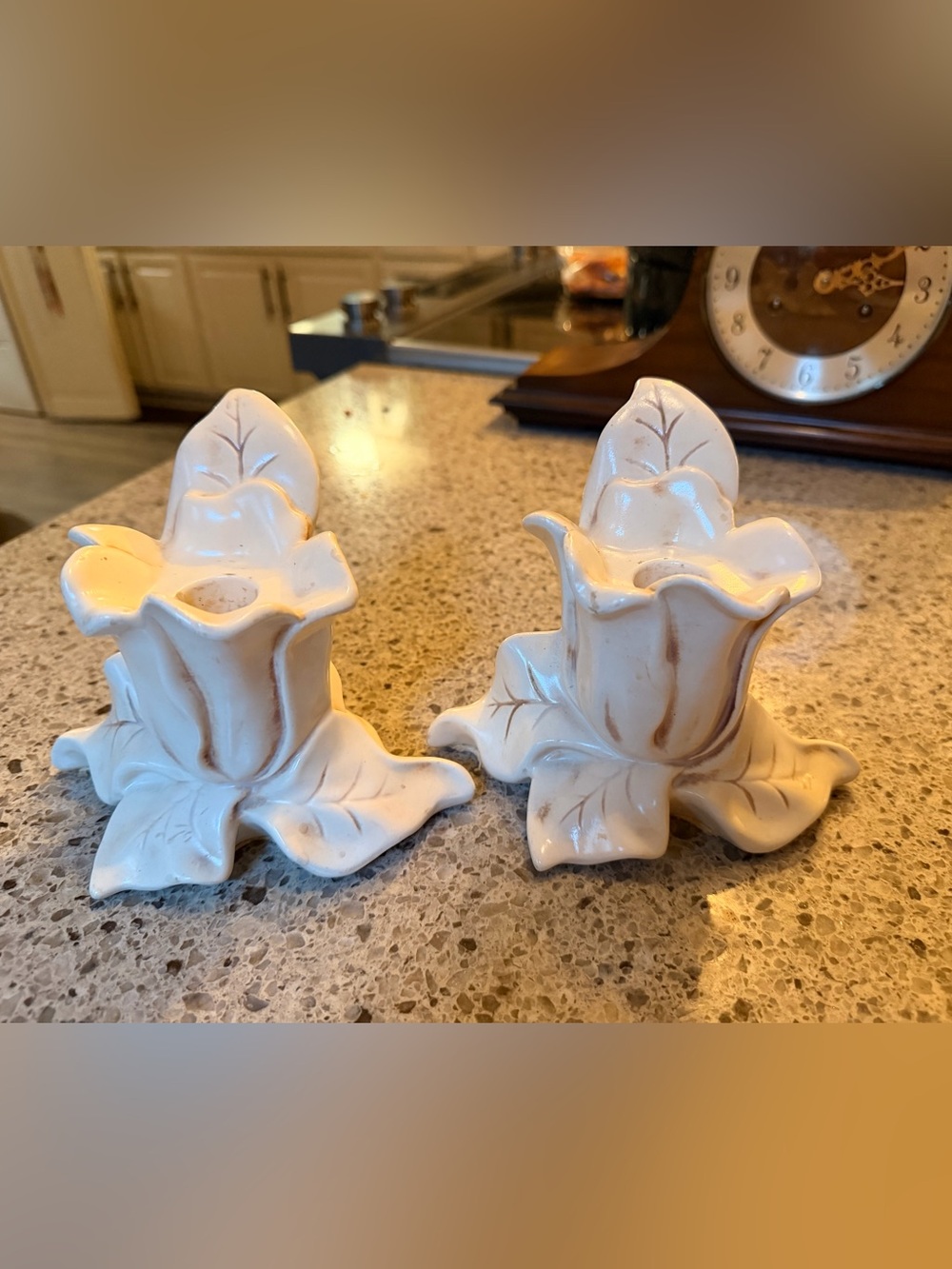 Mid Century Red Wing Pottery Magnolia Blossom Candle Holders